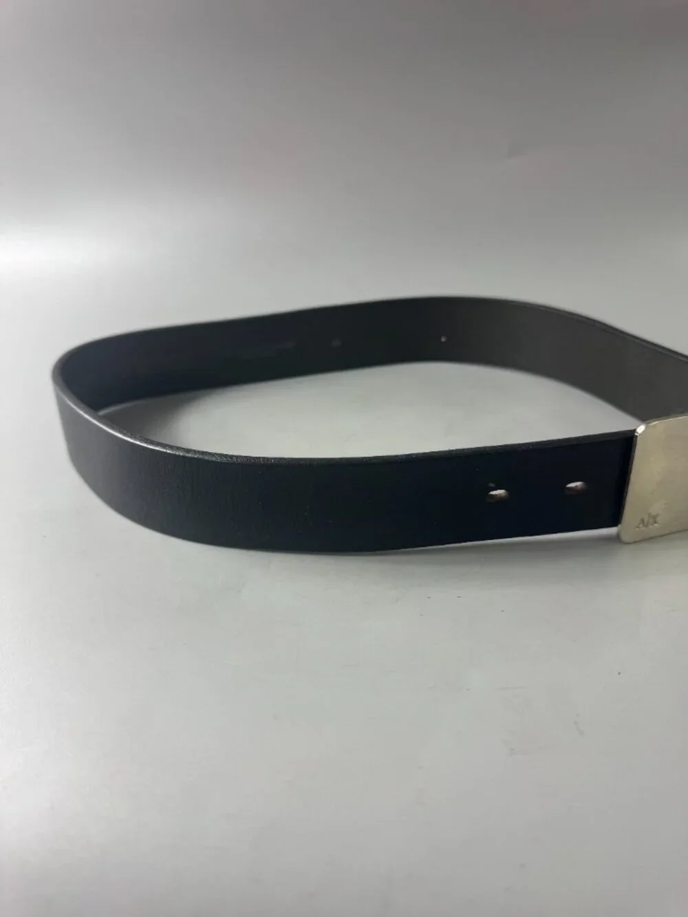 Armani Exchange Black Leather Belt, Size 28